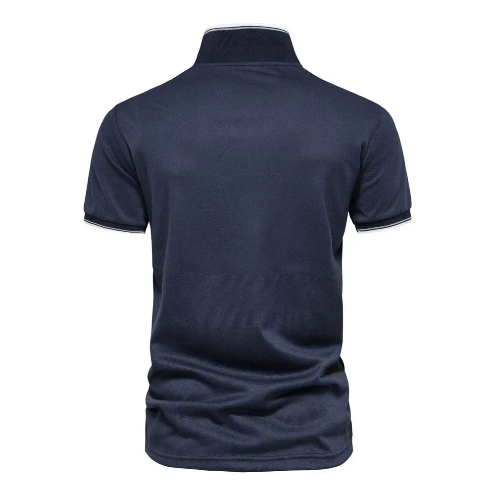 Cotton Blend V-Neck Polo