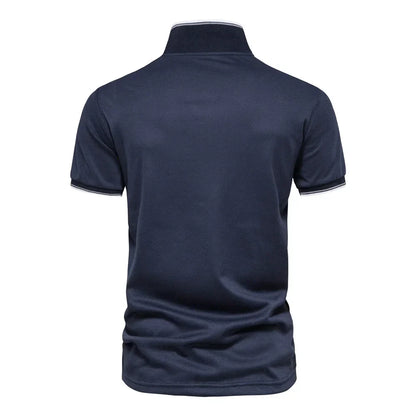 Cotton Blend V-Neck Polo