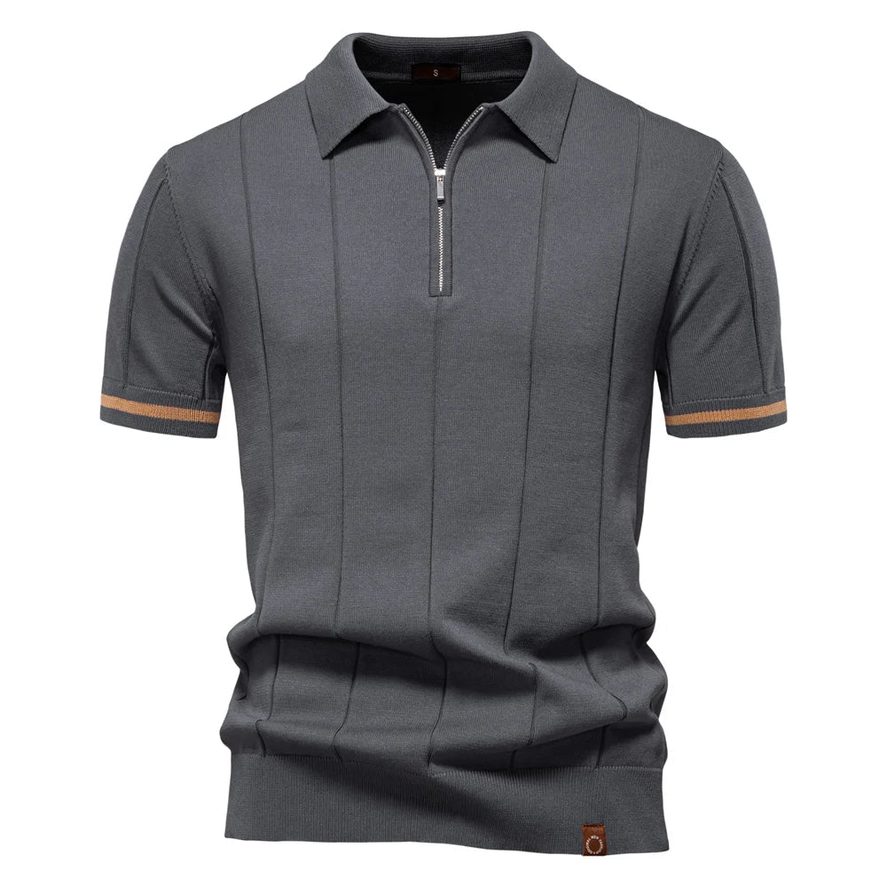Slim Fit Zip Polo