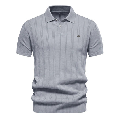 Textured Stripe Polo Shirt