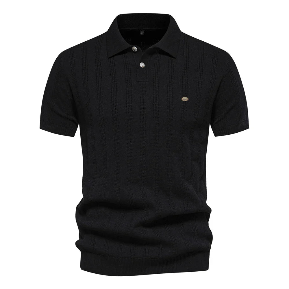 Textured Stripe Polo Shirt