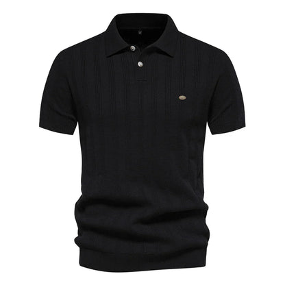 Textured Stripe Polo Shirt
