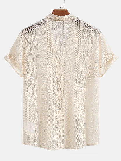 Short Sleeve Textured Polo Set